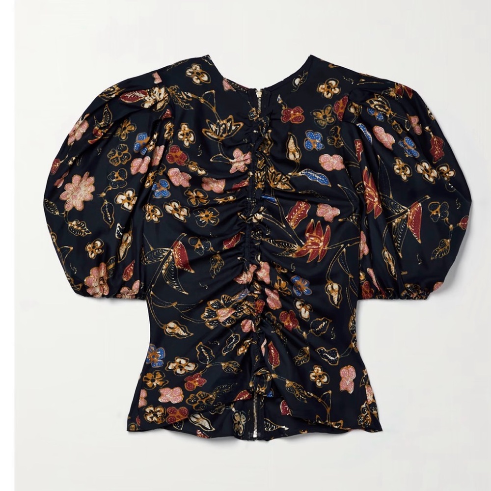 Ulla Johnson Elise Floral Puff Sleeve Top